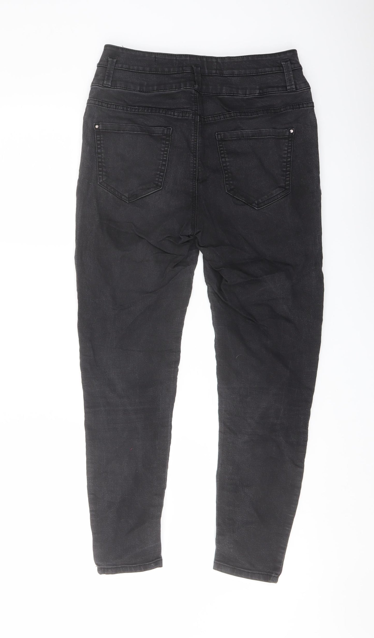 New Look Womens Black Cotton Skinny Jeans Size 10 L24 in Regular Button