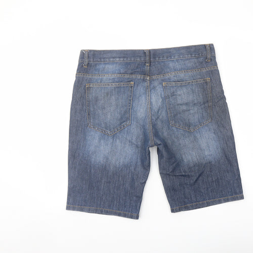 Denim & Co. Mens Blue Cotton Bermuda Shorts Size 30 in L10 in Regular Button