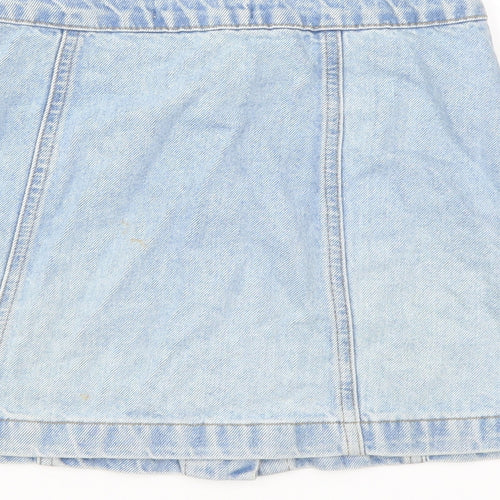 New Lok Girls Blue Cotton A-Line Skirt Size 12 Years Regular Button
