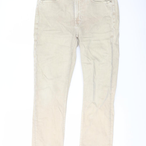 Gap Womens Beige Cotton Straight Jeans Size 26 in L28 in Regular Button