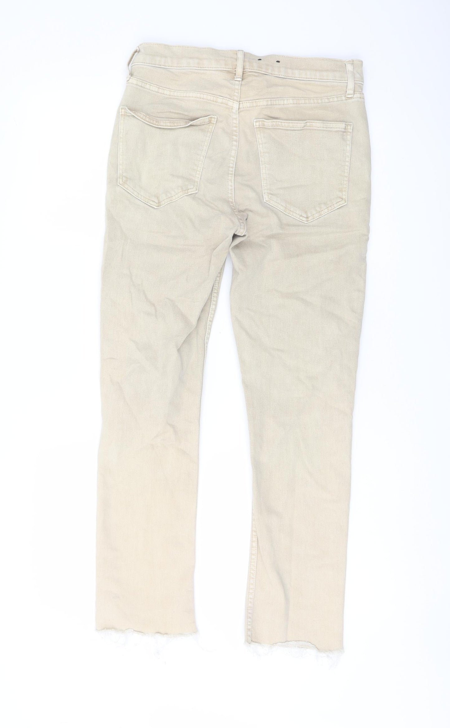 Gap Womens Beige Cotton Straight Jeans Size 26 in L28 in Regular Button