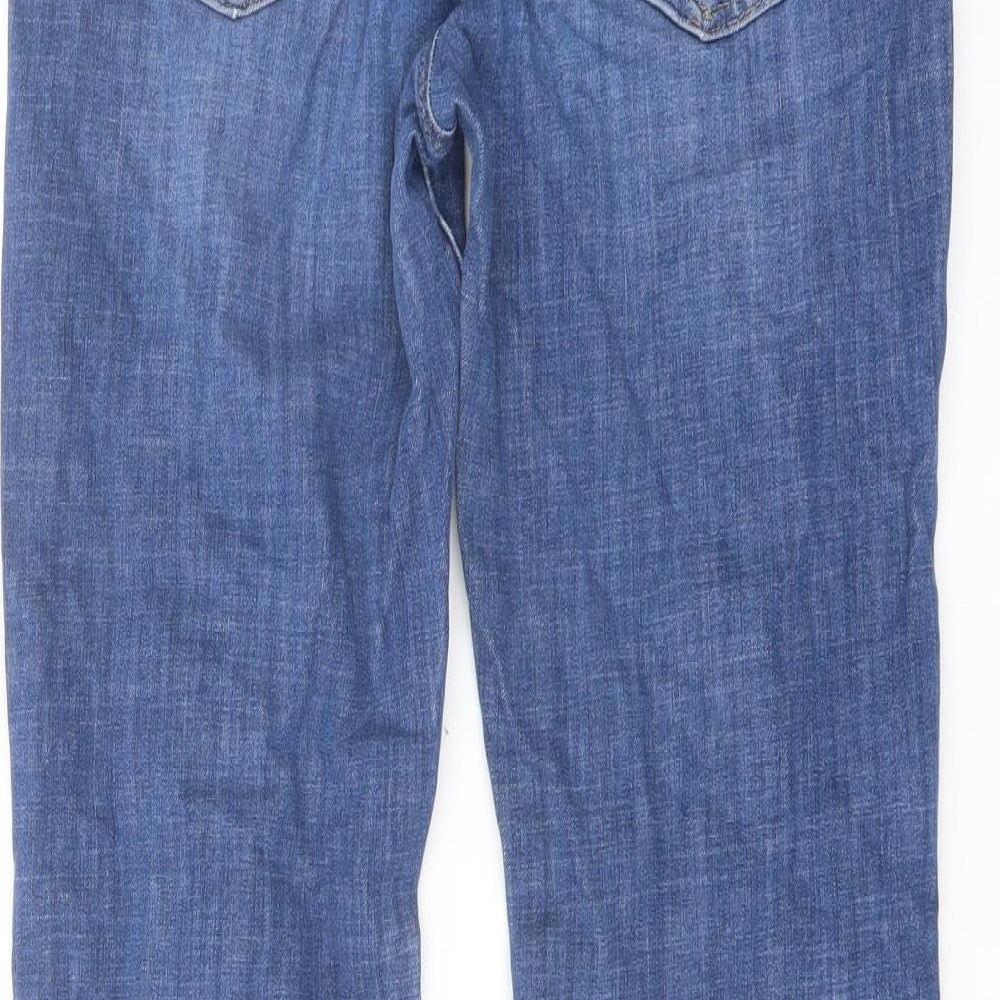Gap Womens Blue Cotton Straight Jeans Size 28 in L29 in Regular Button