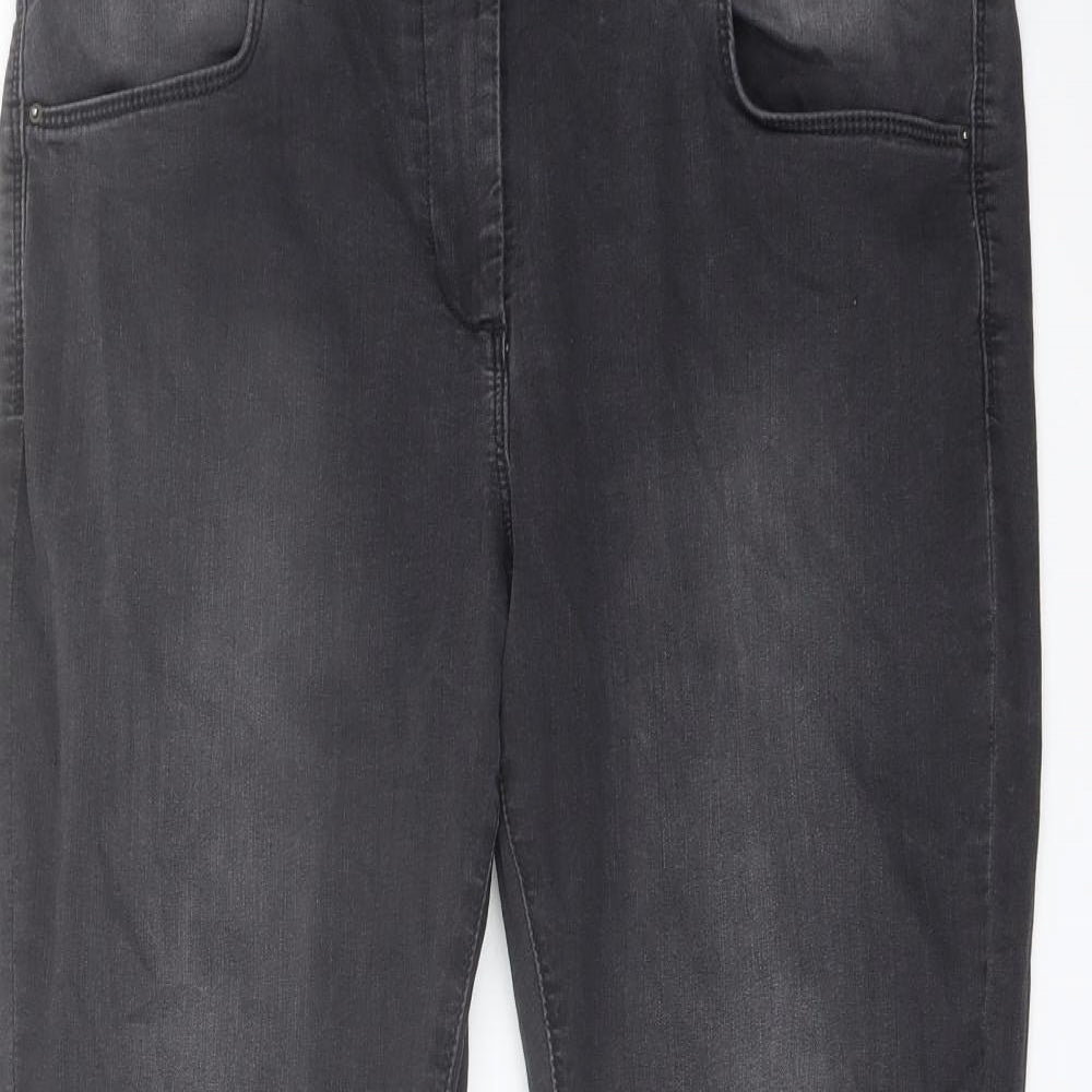 Marks and Spencer Womens Grey Cotton Jegging Jeans Size 16 L27 in Regular Button