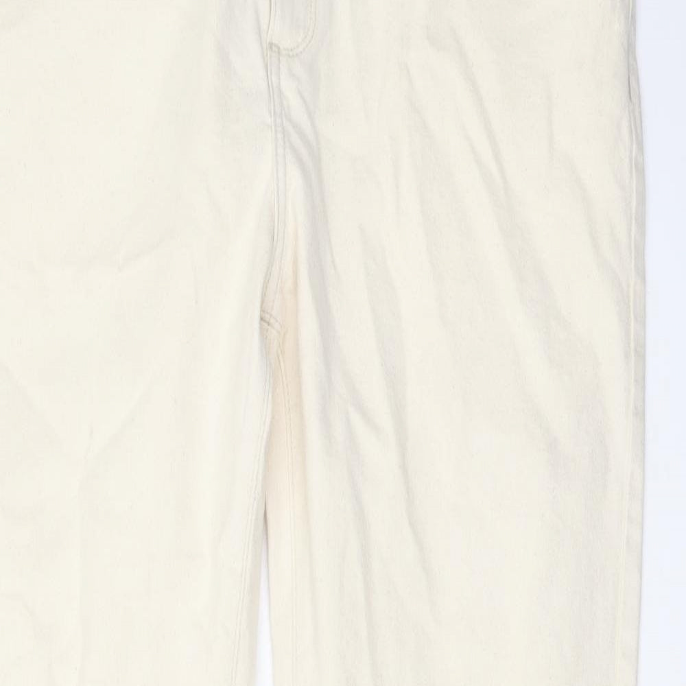 Autograph Mens Ivory Cotton Straight Jeans Size 38 in L33 in Slim Button