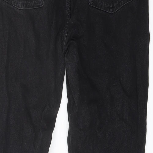 Denim & Co. Womens Black Cotton Straight Jeans Size 16 L27 in Regular Button