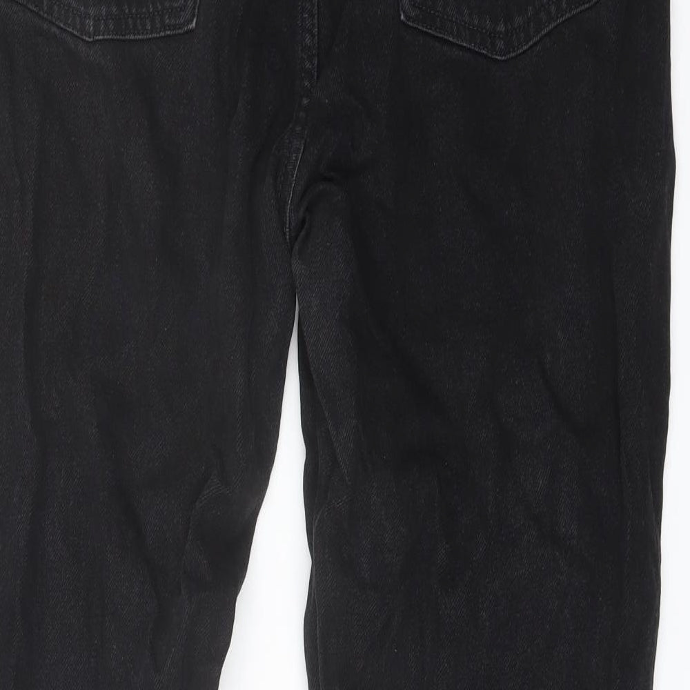 Denim & Co. Womens Black Cotton Straight Jeans Size 16 L27 in Regular Button