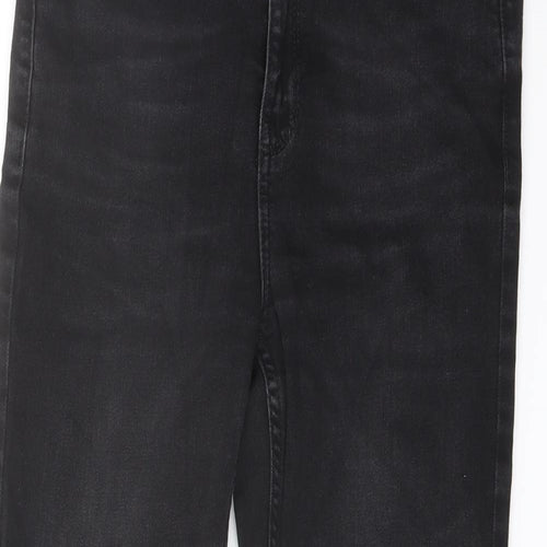 Marks and Spencer Womens Black Cotton Straight Jeans Size 10 L25 in Regular Button