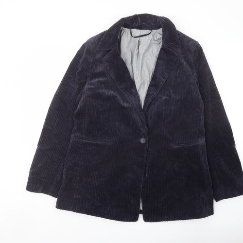 Per Una Womens Blue Jacket Size 10 Button