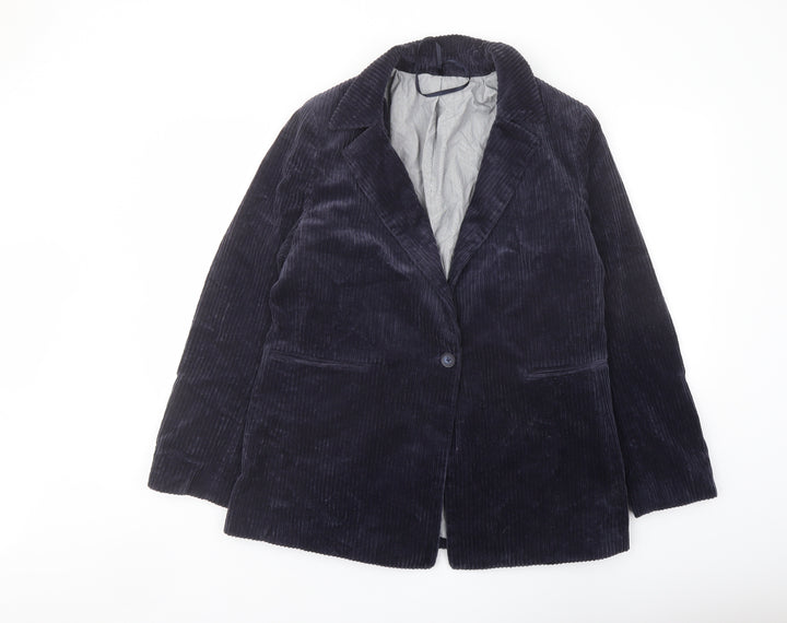 Per Una Womens Blue Jacket Size 10 Button
