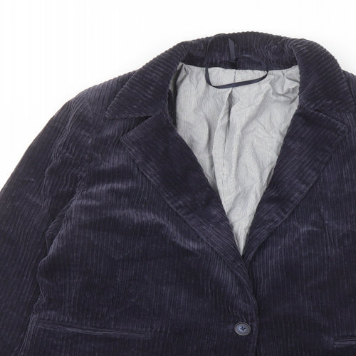 Per Una Womens Blue Jacket Size 10 Button