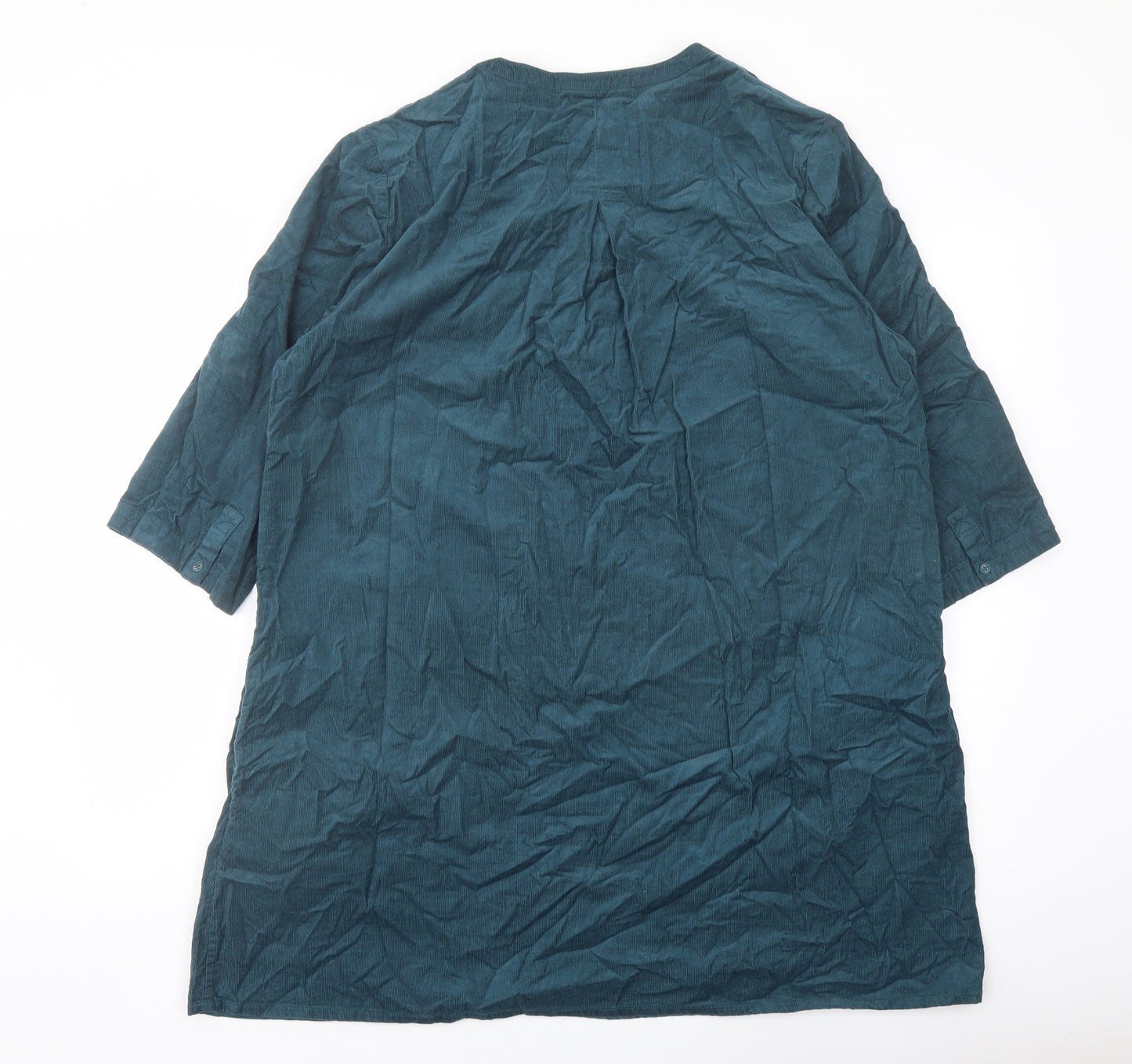 Seasalt Womens Green Cotton Tunic Blouse Size 18 V-Neck