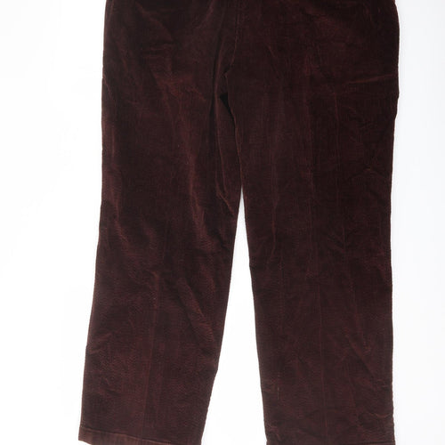 Blue Harbour Mens Brown Cotton Trousers Size 38 in L29 in Regular Button