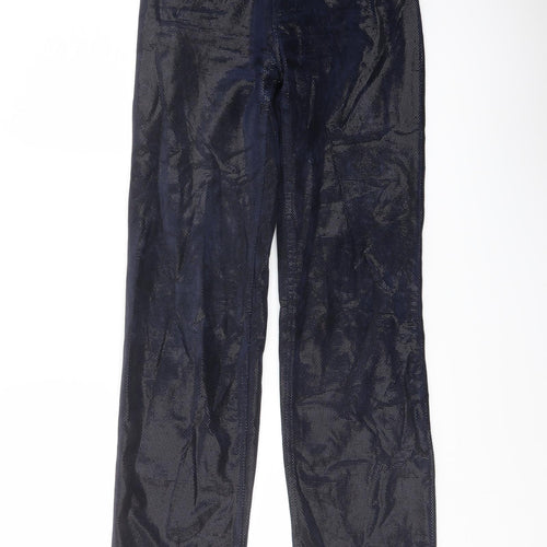 Red Apple Womens Blue Cotton Trousers Size 28 in L32 in Regular Button