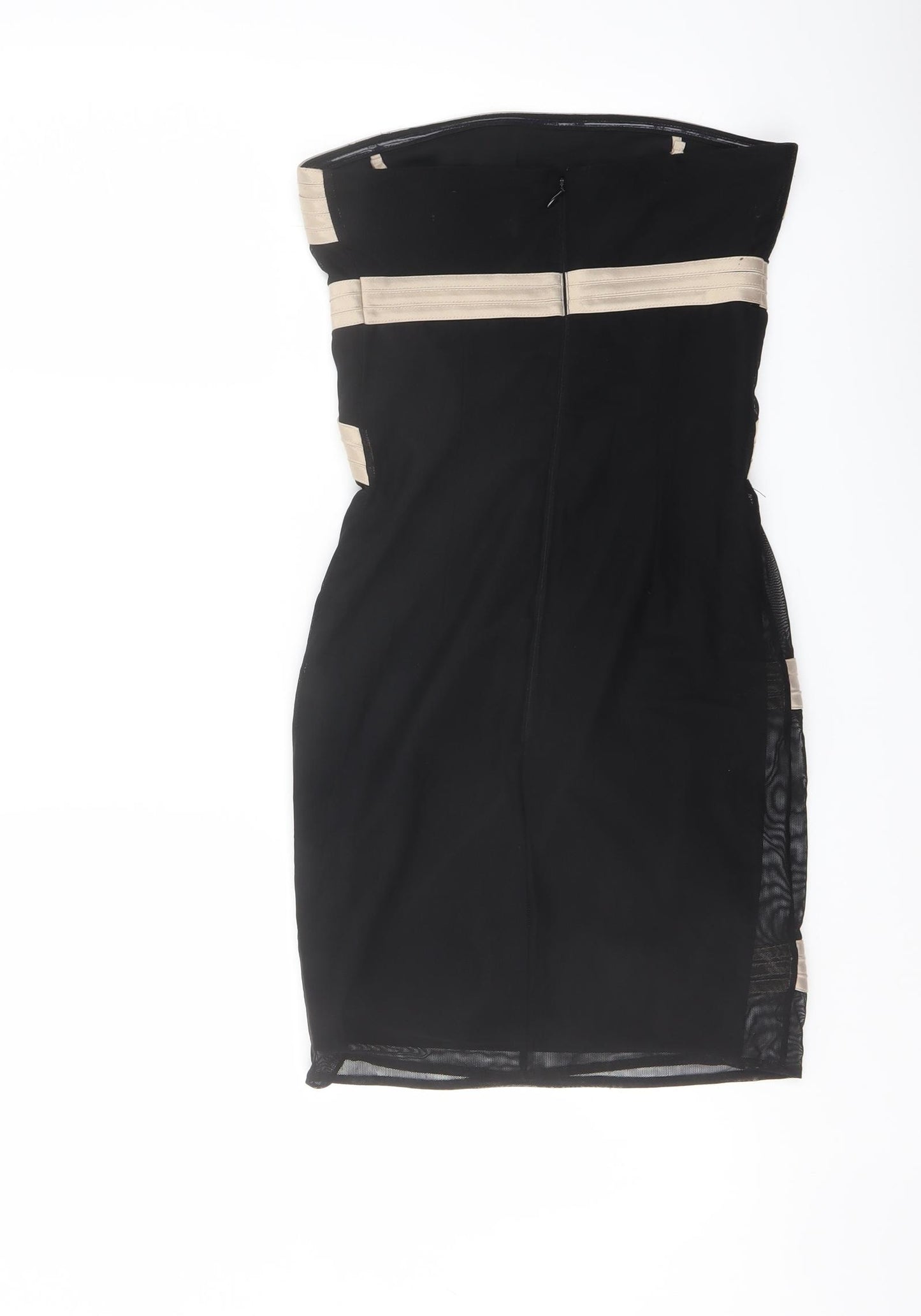 ASOS Womens Black Polyester Mini Size 6 Off the Shoulder Zip