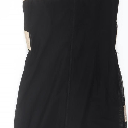 ASOS Womens Black Polyester Mini Size 6 Off the Shoulder Zip