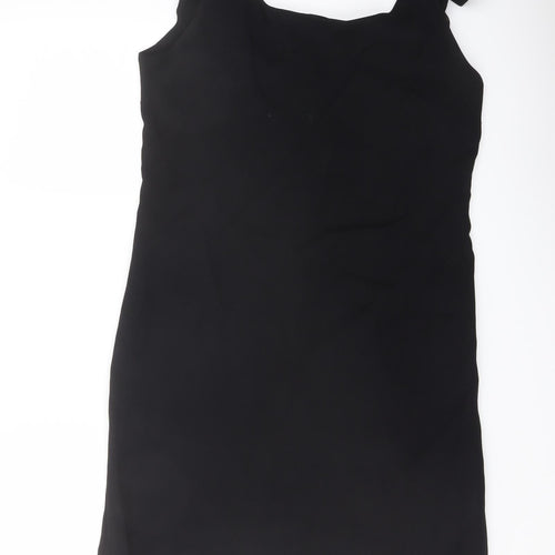 Blanes Womens Black Polyester Pencil Dress Size 16 Round Neck Zip