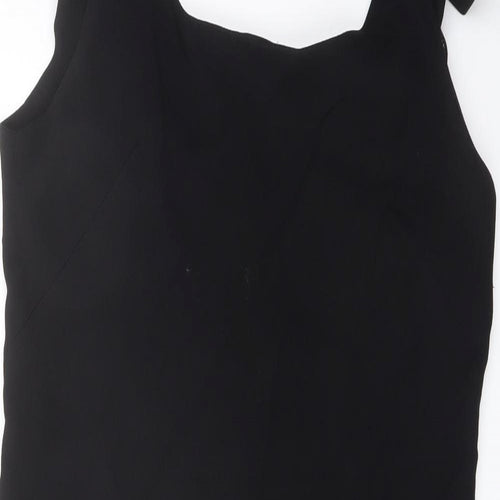 Blanes Womens Black Polyester Pencil Dress Size 16 Round Neck Zip