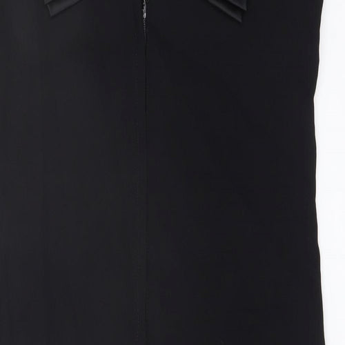 Blanes Womens Black Polyester Pencil Dress Size 16 Round Neck Zip