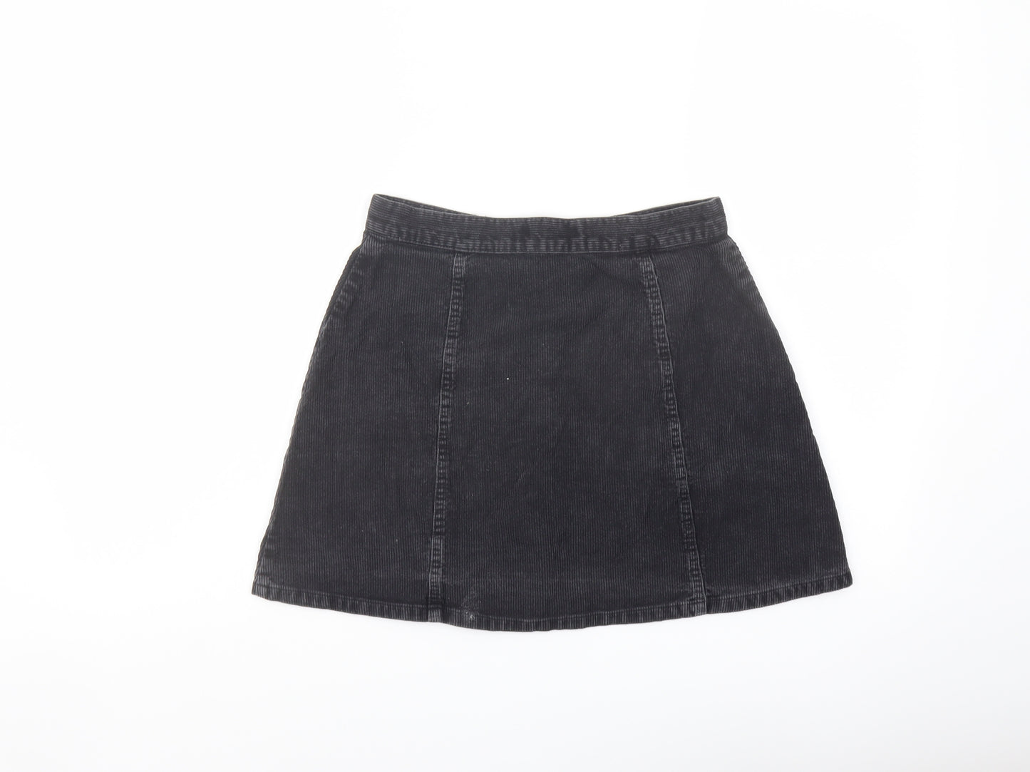 Cooperative Womens Grey Cotton A-Line Skirt Size S Button