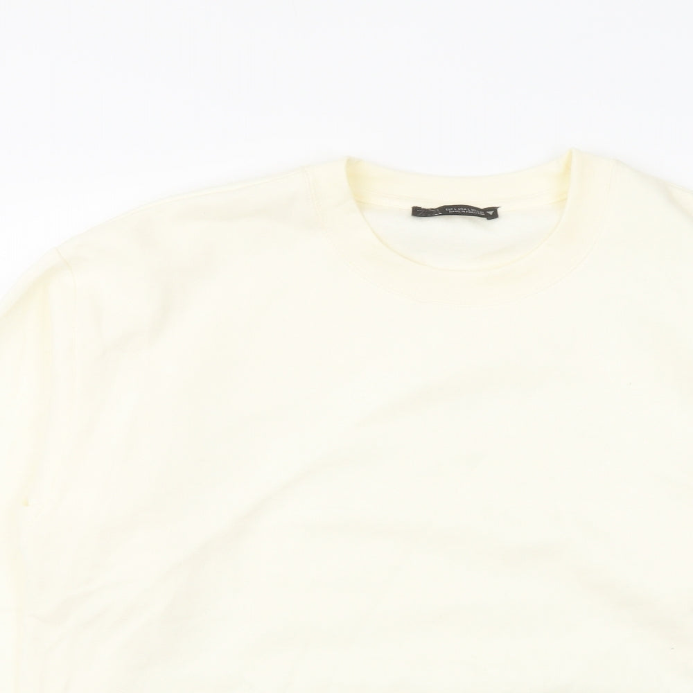 Zara Womens Ivory Polyester Pullover Sweatshirt Size L Pullover