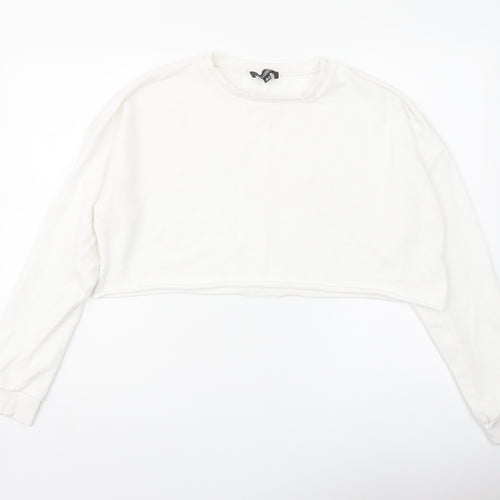 Missguided Womens White Polyester Pullover Sweatshirt Size 14 Pullover