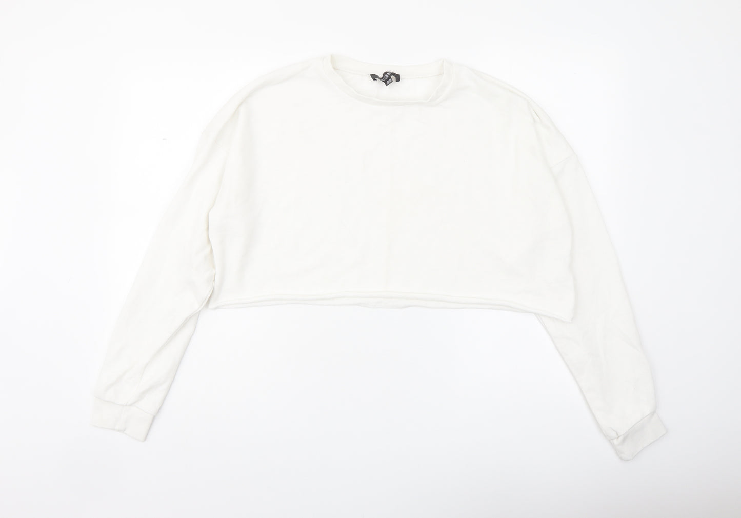 Missguided Womens White Polyester Pullover Sweatshirt Size 14 Pullover