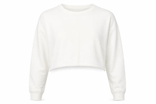 Front view of Missguided women’s white polyester pullover sweatshirt, size UK 14, pullover