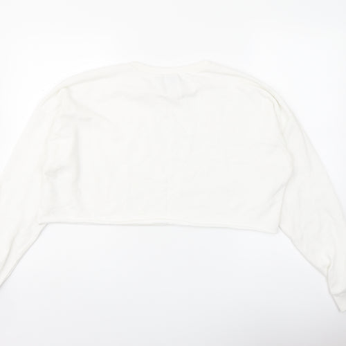 Missguided Womens White Polyester Pullover Sweatshirt Size 14 Pullover