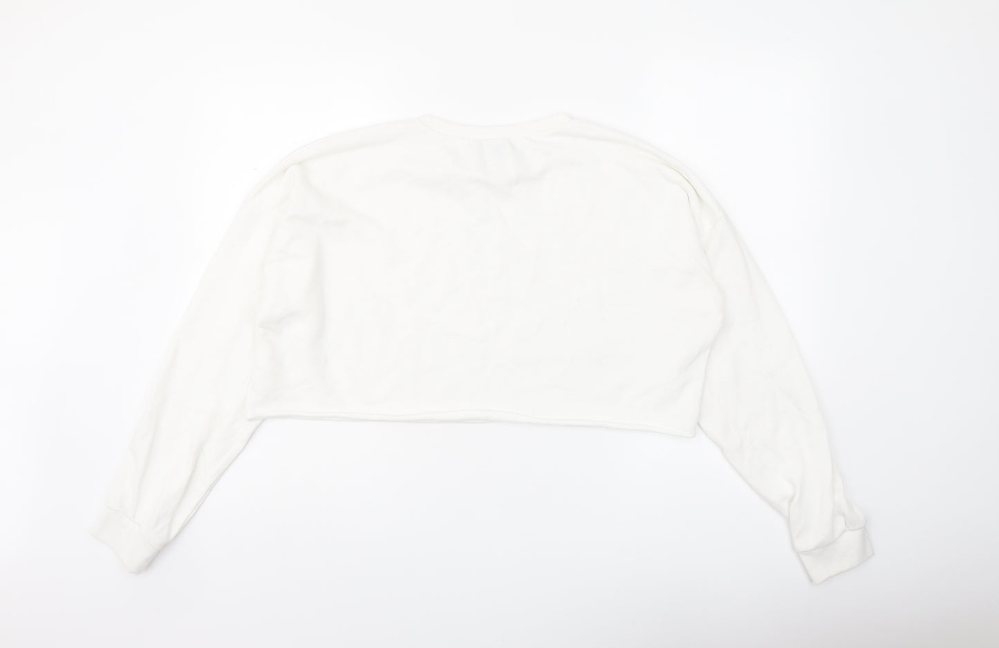 Missguided Womens White Polyester Pullover Sweatshirt Size 14 Pullover