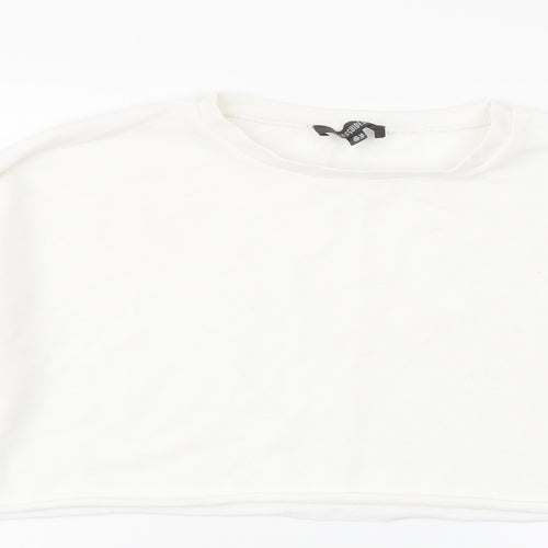 Missguided Womens White Polyester Pullover Sweatshirt Size 14 Pullover