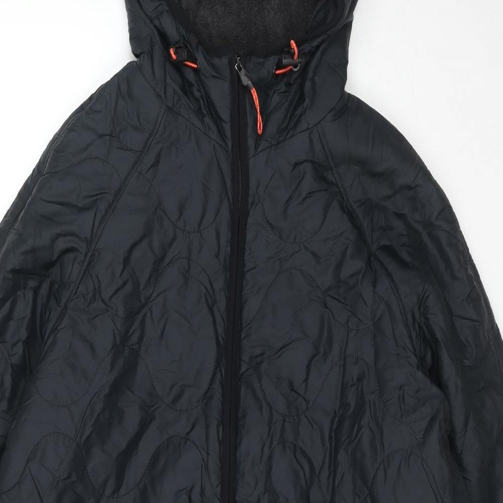 GOODMOVE Womens Black Quilted Jacket Size 10 Zip