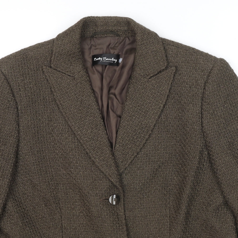 Betty Barclay Womens Brown Jacket Blazer Size 18 Button
