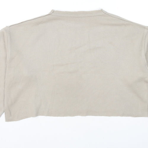 Zara Womens Beige Polyester Pullover Sweatshirt Size M Pullover