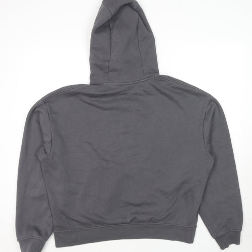 Zara Womens Grey Cotton Pullover Hoodie Size L Pullover