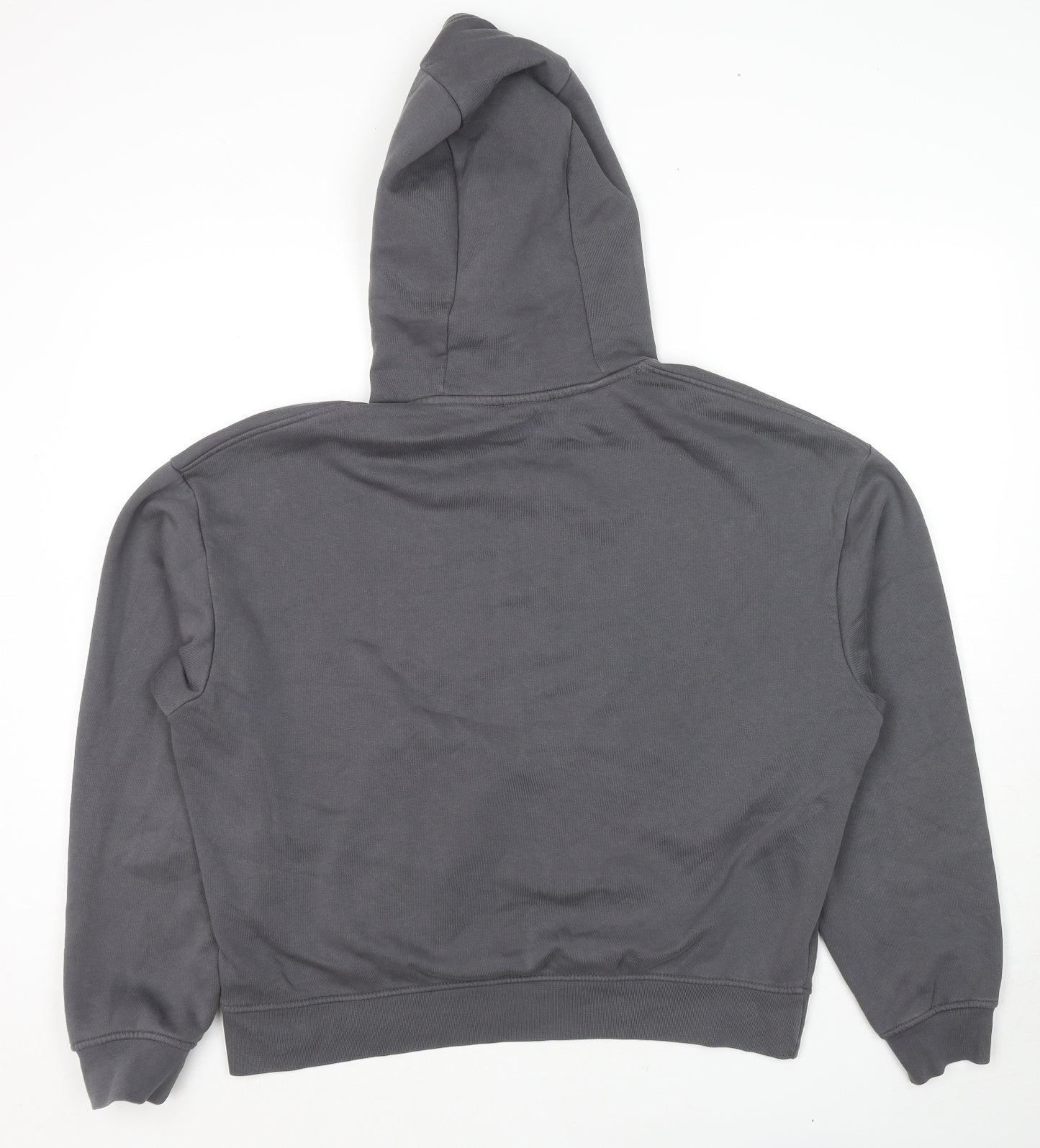 Zara Womens Grey Cotton Pullover Hoodie Size L Pullover