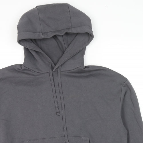 Zara Womens Grey Cotton Pullover Hoodie Size L Pullover