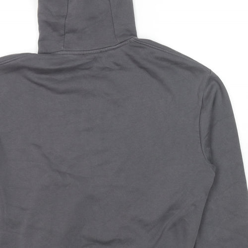 Zara Womens Grey Cotton Pullover Hoodie Size L Pullover