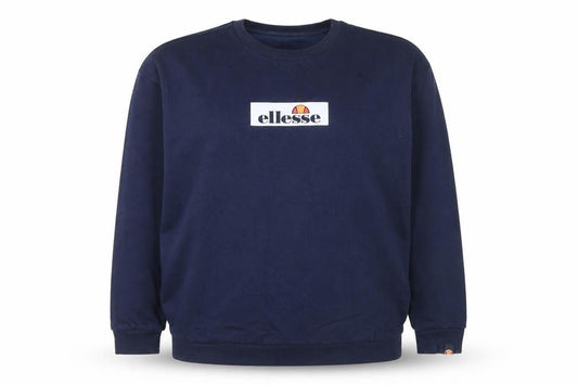 Front view of Ellesse women’s blue cotton pullover sweatshirt, size XL, pullover