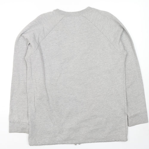 Pull&Bear Womens Grey Cotton Pullover Hoodie Size M Pullover - Logo