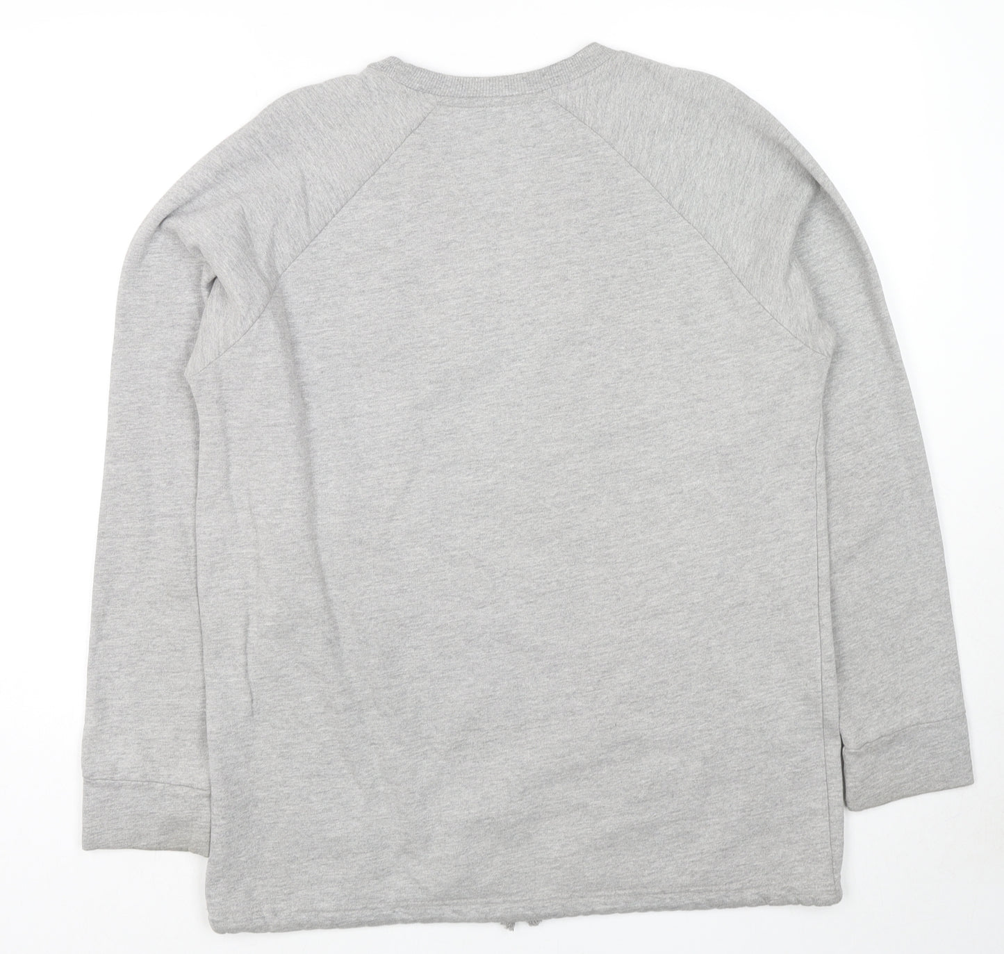 Pull&Bear Womens Grey Cotton Pullover Hoodie Size M Pullover - Logo