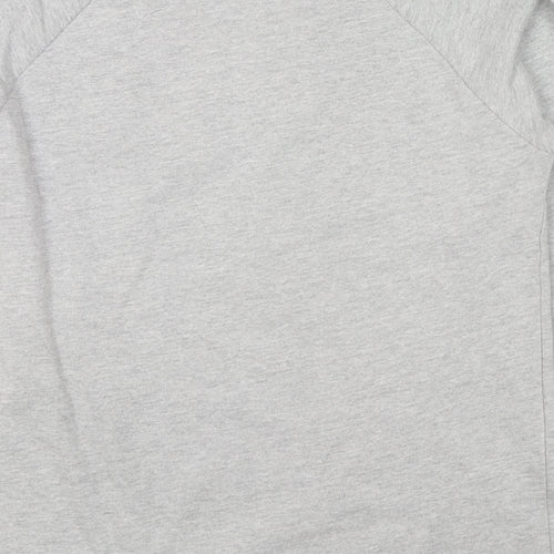 Pull&Bear Womens Grey Cotton Pullover Hoodie Size M Pullover - Logo