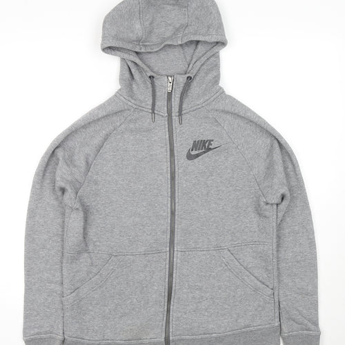Nike Mens Grey Cotton Full Zip Hoodie Size S