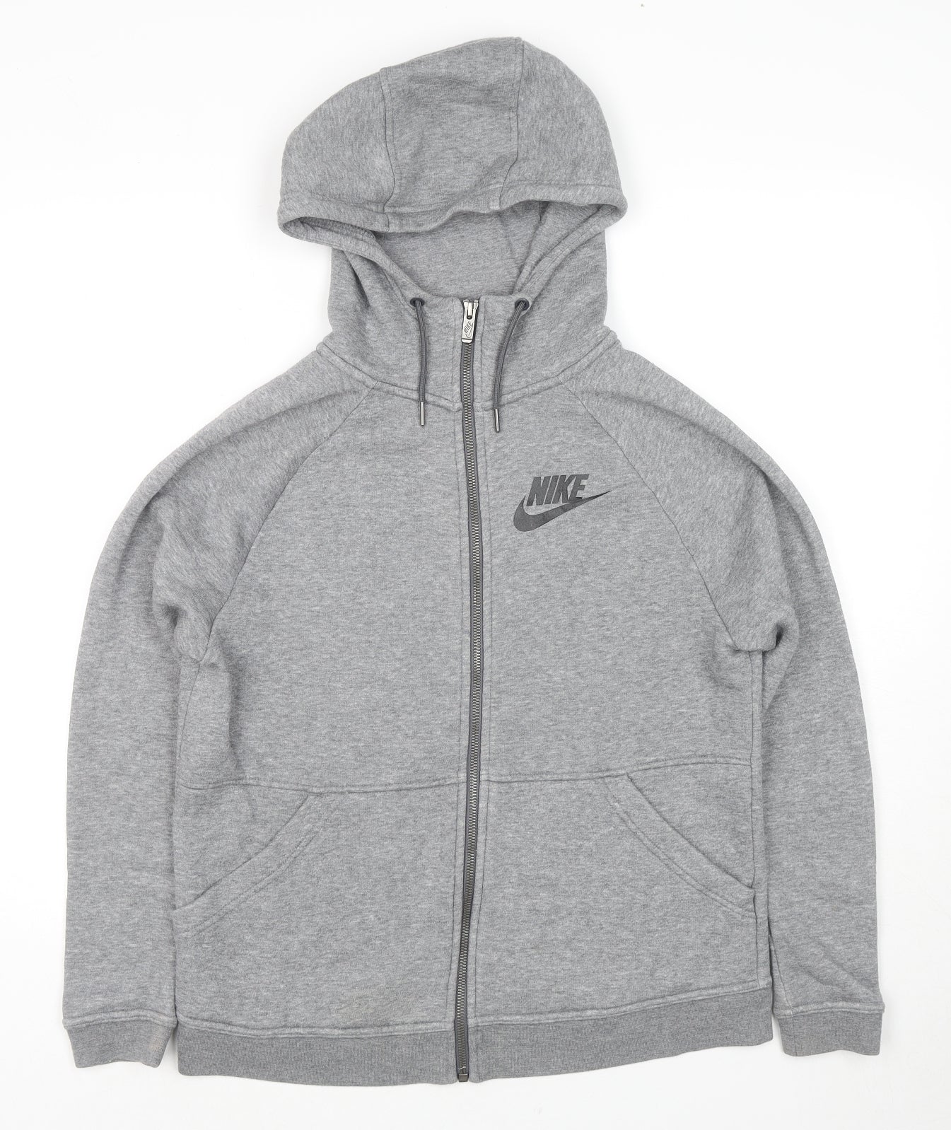 Nike Mens Grey Cotton Full Zip Hoodie Size S