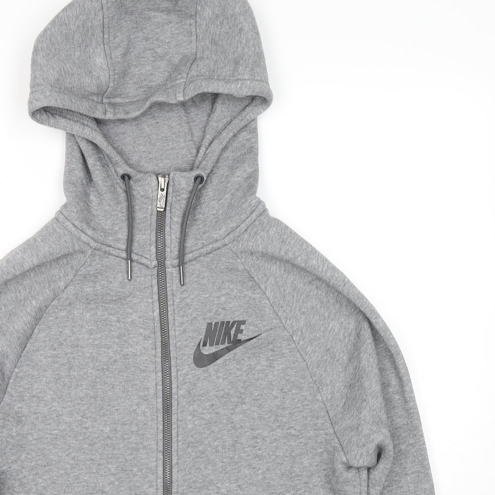 Nike Mens Grey Cotton Full Zip Hoodie Size S