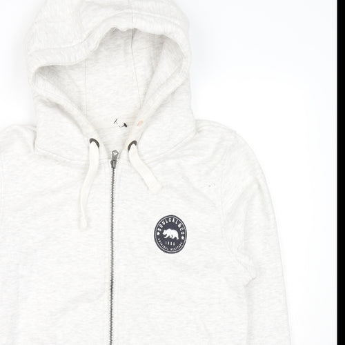 SoulCal&Co Womens Grey Cotton Full Zip Hoodie Size 14 Zip