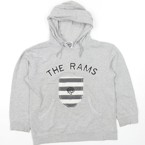 The Rams Boys Grey Cotton Pullover Hoodie Size 10-11 Years Pullover - Logo