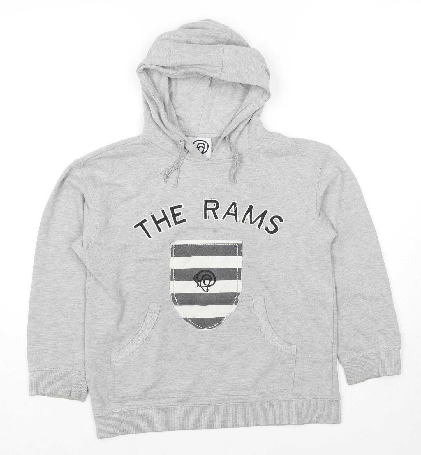 The Rams Boys Grey Cotton Pullover Hoodie Size 10-11 Years Pullover - Logo