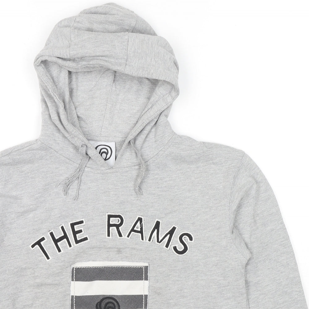 The Rams Boys Grey Cotton Pullover Hoodie Size 10-11 Years Pullover - Logo