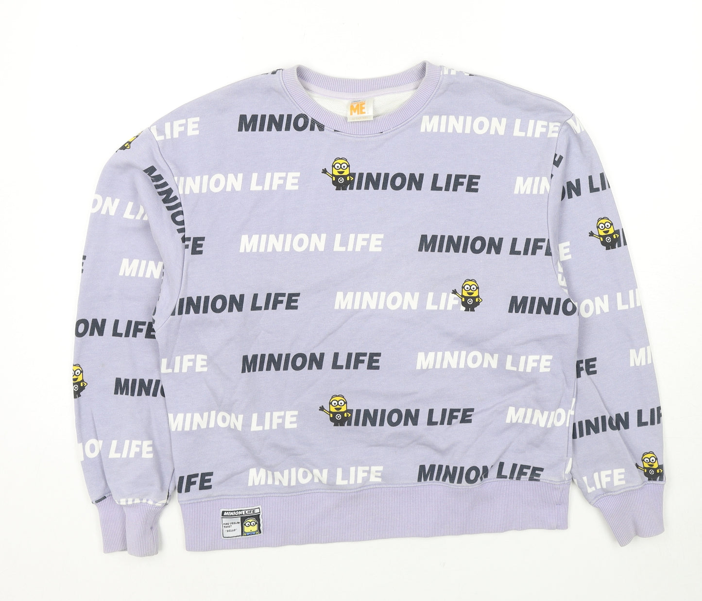 Minions Womens Purple Cotton Pullover Sweatshirt Size M Pullover - Despicable Me Minion Life