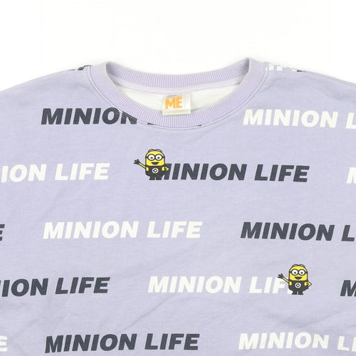 Minions Womens Purple Cotton Pullover Sweatshirt Size M Pullover - Despicable Me Minion Life